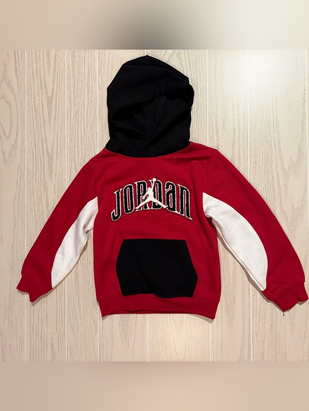 Jordan Boys Size 7 Red Black White Jumpman Fleece Hoodie Athletic Streetwear